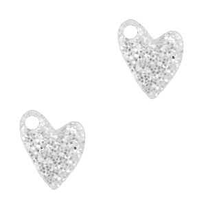 Bedels Plexx hart glitter Silver