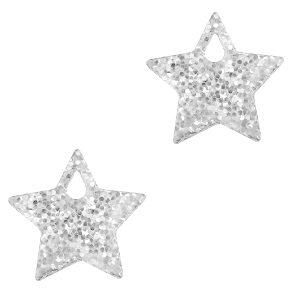 Bedels Plexx ster glitter Silver