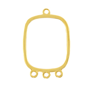 Metaal bedels DQ tussenstuk met 3 ogen Goud (nikkelvrij)