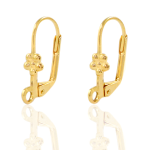 Metaal onderdelen DQ sluitbare oorhangers flower Goud (nikkelvrij)