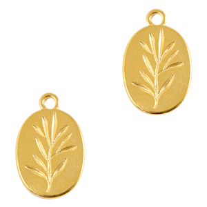 Metaal bedels DQ leaf Goud (nikkelvrij)