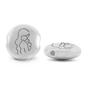 Metaal kralen DQ mother Antiek zilver (nikkelvrij)