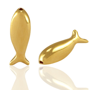 Metaal kralen DQ fish Goud (nikkelvrij)