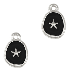 Metaal bedels DQ starfish Antiek zilver-black (nikkelvrij)