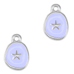 Metaal bedels DQ starfish Antiek zilver-lavender purple (nikkelvrij)