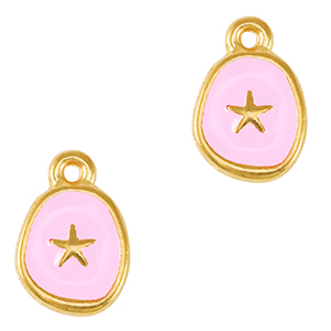 Metaal bedels DQ starfish Goud-lilac rose (nikkelvrij)