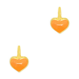 Metaal bedels DQ heart Goud-neon orange (nikkelvrij)