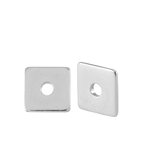 Metaal kralen DQ disc square 6mm Antiek zilver (nikkelvrij)