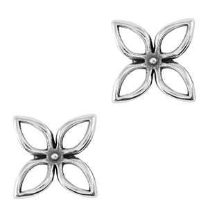 Metaal bedels DQ bedel / tussenstuk flower Antiek zilver (nikkelvrij)