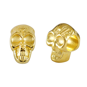 Metaal kralen DQ skull Goud (nikkelvrij)