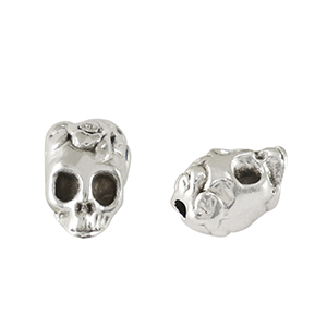 Metaal kralen DQ skull Antiek zilver (nikkelvrij)