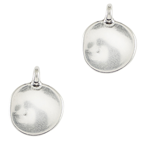 Metaal bedels DQ irregular 12mm Antiek zilver (nikkelvrij)