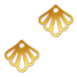 Statement hangers shell Metallic yellow
