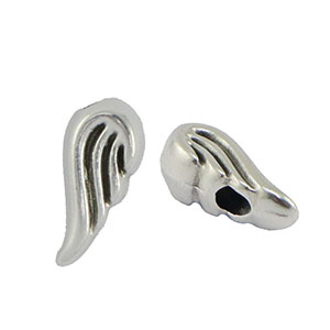 Metaal kralen DQ angel wings Antiek zilver (nikkelvrij)