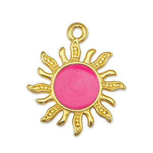 Metaal bedels DQ sun Pearl Pink-Goud (nikkelvrij)