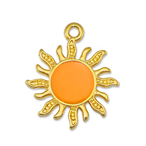 Metaal bedels DQ sun Orange-Goud (nikkelvrij)