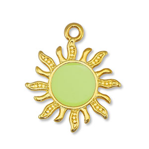 Metaal bedels DQ sun Lime Yellow-Goud (nikkelvrij)