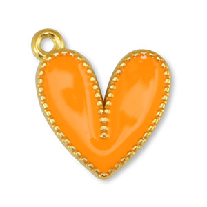 Metaal bedels DQ heart Orange-Goud (nikkelvrij)