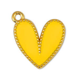 Metaal bedels DQ heart Yellow-Goud (nikkelvrij)