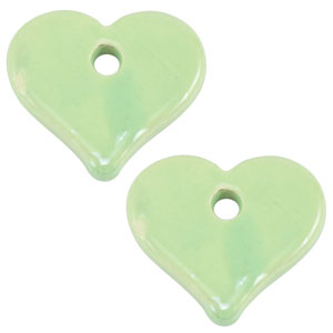 Grieks keramiek DQ heart Light green