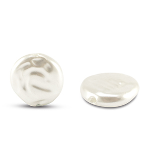 Zoetwaterparels imitatie coin White