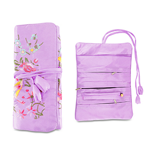 Reisetui voor sieraden with flowers Lilac purple