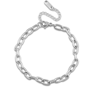 Schakelarmbanden van Stainless steel Roestvrij staal (RVS) twisted Silver