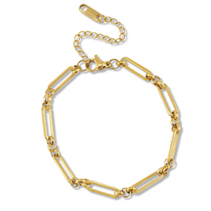 Schakelarmbanden van Stainless steel Roestvrij staal (RVS) Gold