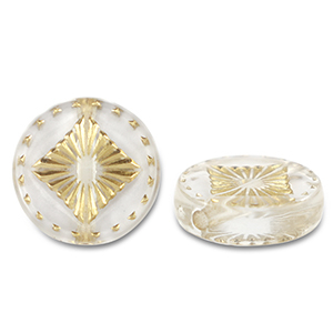 Kralen van acryl round with square Transparent-gold