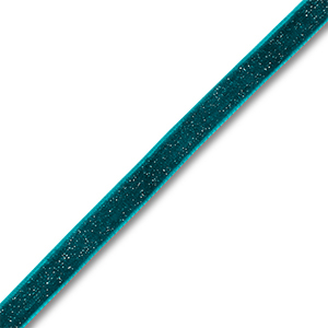 Lint van velvet Teal blue-silver glitter