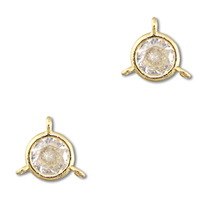 Crystal glas tussenstukken round Transparent-gold