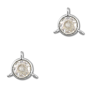 Crystal glas tussenstukken round Transparent-silver