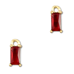 Hanger van Crystal glas rectangle Red-gold