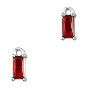Hanger van Crystal glas rectangle Red-silver