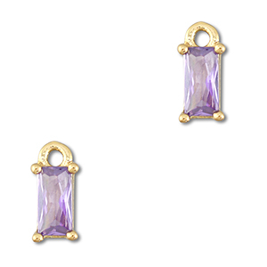 Hanger van Crystal glas rectangle Light lilac-gold
