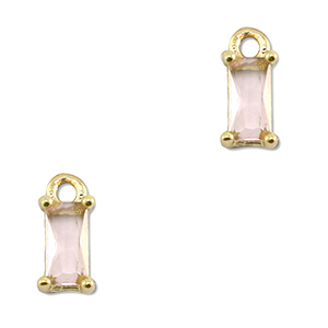 Hanger van Crystal glas rectangle Light pink-gold
