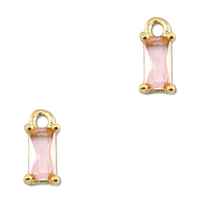 Hanger van Crystal glas rectangle Peach-gold