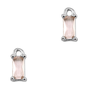 Hanger van Crystal glas rectangle Peach-silver