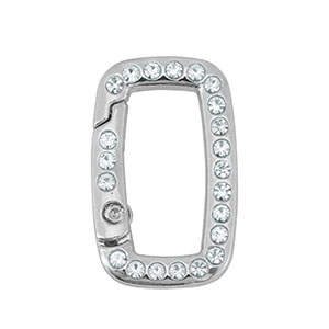 Gekleurde onderdelen voor sleutelhanger rectangle Silver