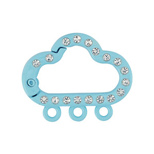Gekleurde onderdelen voor sleutelhanger cloud with 3 eyes Light blue
