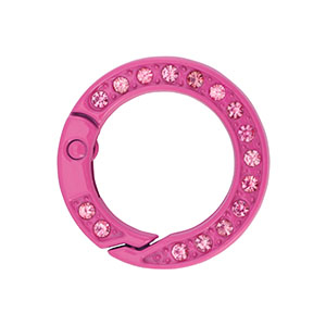 Gekleurde onderdelen voor sleutelhanger ring Magenta pink
