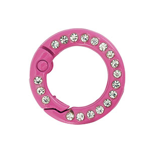 Gekleurde onderdelen voor sleutelhanger ring Magenta pink