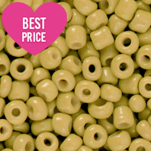 Rocailles 6/0 (4mm) Light olive green