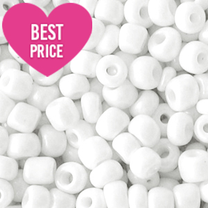 Rocailles 8/0 (3mm) White pearl