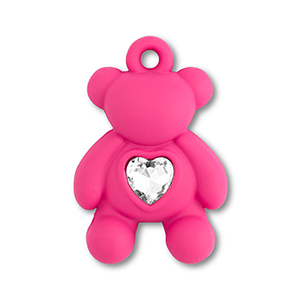 Statement hangers bear with heart Fuchsia