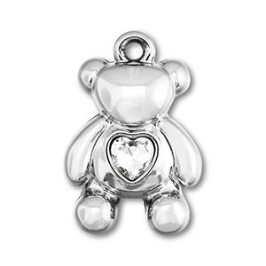 Statement hangers bear with heart Silver