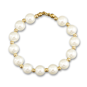 Statement hangers pearl chain White-gold