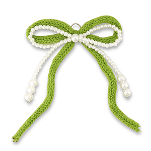 Statement hangers double bow White-green