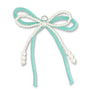 Statement hangers double bow White-mint green