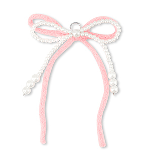 Statement hangers double bow White-pink